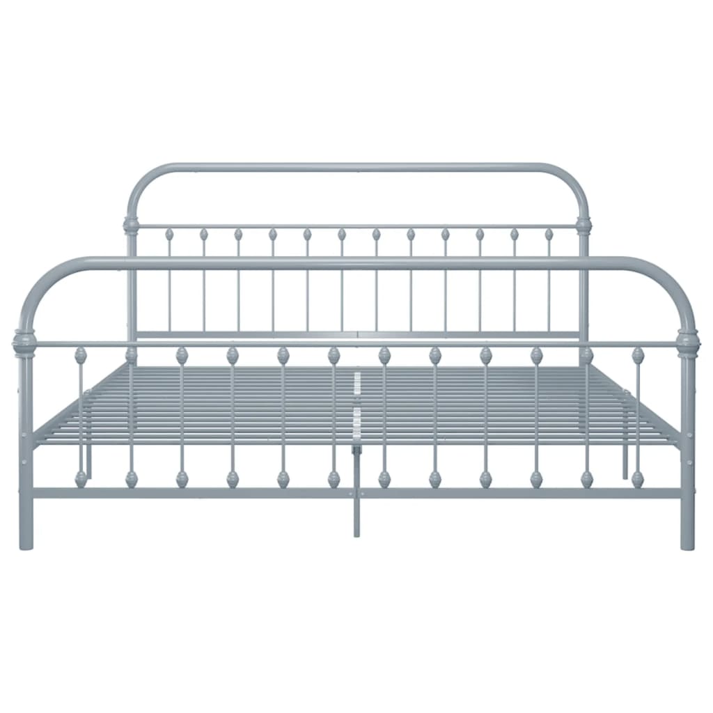 284509 vidaXL Bed Frame without Mattress Grey Metal 180x200 cm Super King